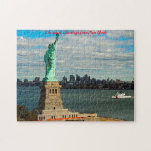 Statue of Liberty New York.Christmas Greetings Jigsaw Puzzle