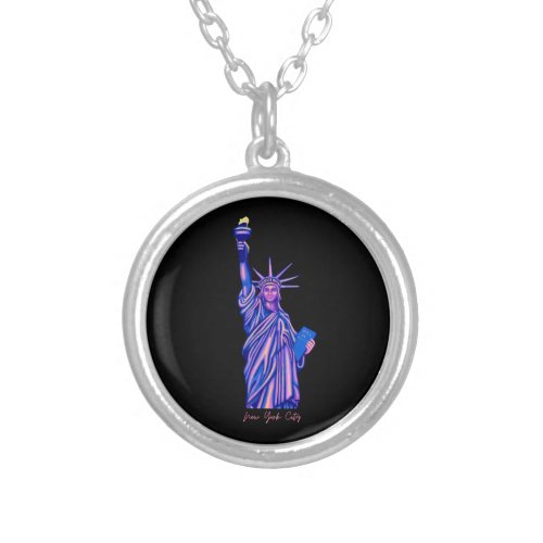 Statue of Liberty_New York City_4th of July_ Silver Plated Necklace