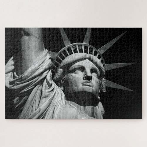 Statue of Liberty New York City Black  White Jigsaw Puzzle