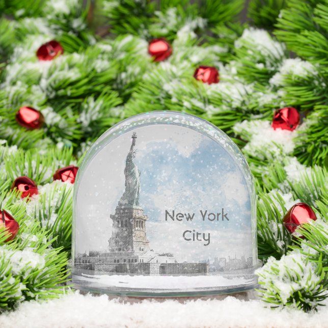 Statue of Liberty New York City – Manhattan Snow Globe (Christmas)
