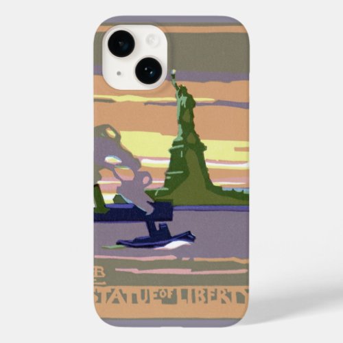 Statue of Liberty New York City Vintage Travel Case_Mate iPhone 14 Case