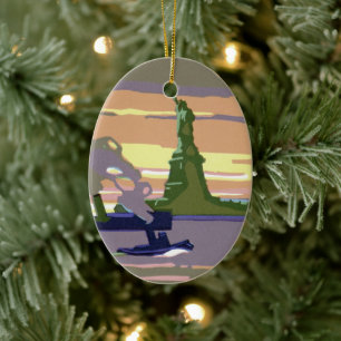 Statue of Liberty, New York City, Vintage Travel Ceramic Ornament