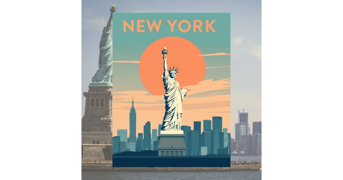 Statue of Liberty New York City Vintage Travel Postcard | Zazzle