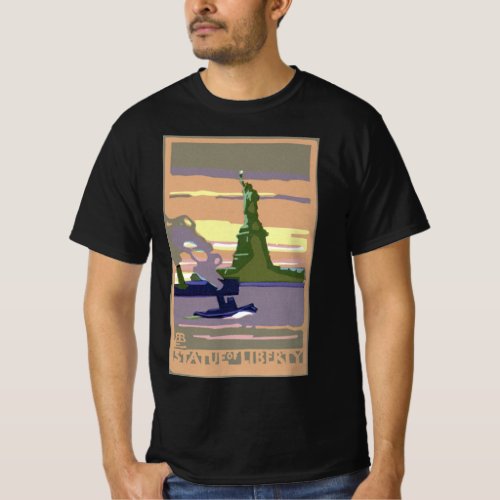 Statue of Liberty New York City Vintage Travel T_Shirt