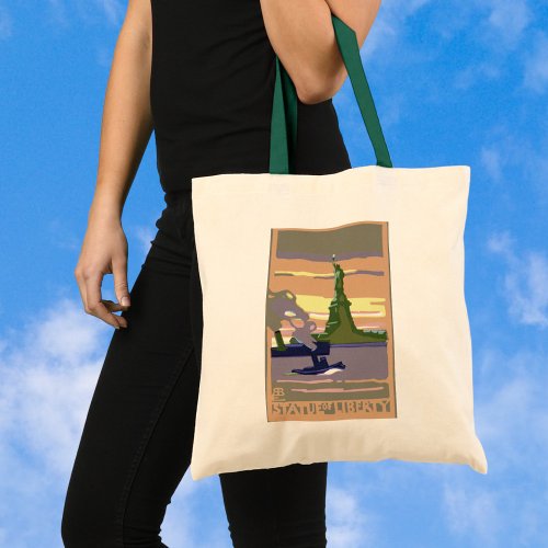Statue of Liberty New York City Vintage Travel Tote Bag