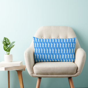 Statue of Liberty New York Elegant Pattern Blue Lumbar Pillow
