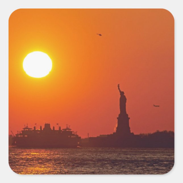 Statue of Liberty, New York Harbor, NY, USA, Square Sticker (Front)