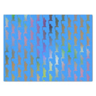 Statue of Liberty New York on Rainbow Pattern
