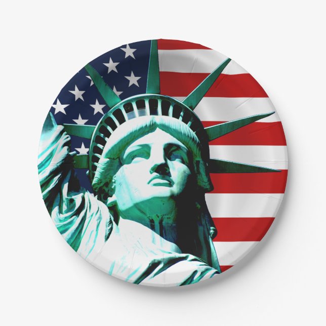 Statue of Liberty, New York Paper Plates (Front)