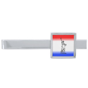 Statue of Liberty New York Silver Finish Tie Clip