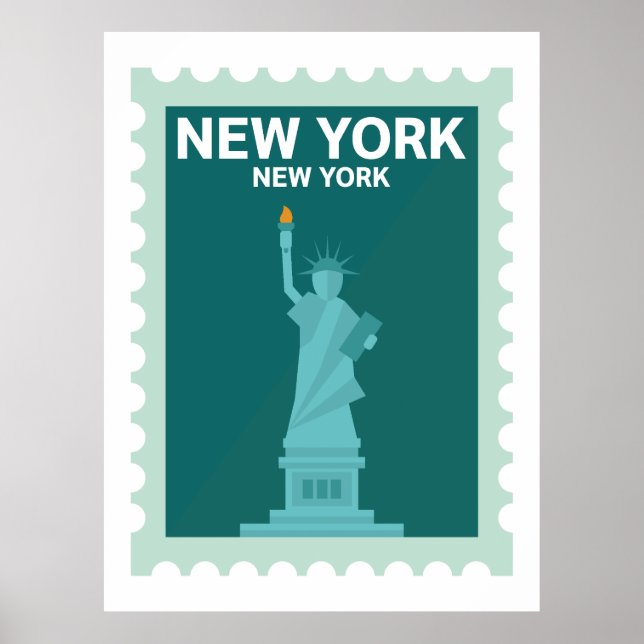 Statue of Liberty - New York Stamp Poster (Front)