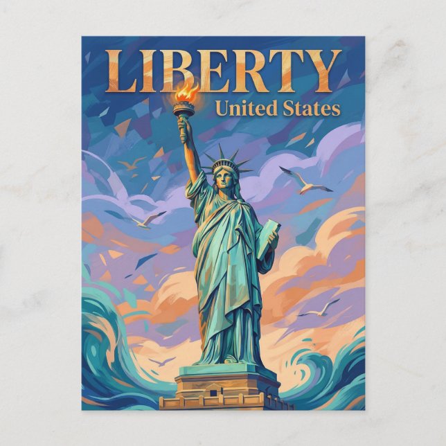 Statue of Liberty New York State Postcard (Front)