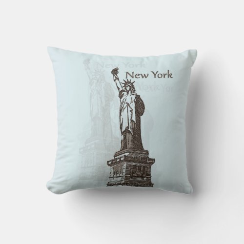 Statue of Liberty_ New York Throw Pillow