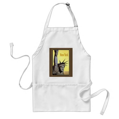 statue of liberty new york travel poster adult apron