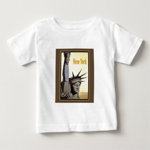 statue of liberty new york travel poster baby T_Shirt