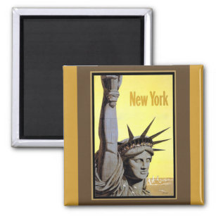 statue of liberty new york travel poster magnet
