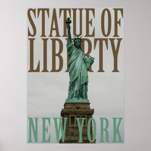 Statue Of Liberty New York Vintage Travel Poster