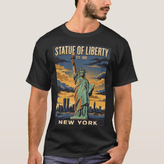 Statue of Liberty New York Vintage Travel Poster R T-Shirt