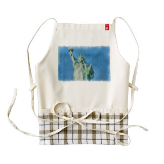 Statue of liberty, New York watercolors painting Zazzle HEART Apron