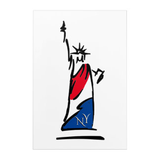 Statue of Liberty NY Red White and Blue Acrylic Print