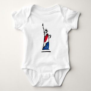 Statue of Liberty NY Red White and Blue Baby Bodysuit
