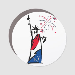 Statue of Liberty NY Red White and Blue Car Magnet