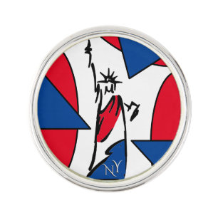 Statue of Liberty NY Red White and Blue Lapel Pin