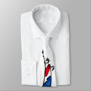 Statue of Liberty NY Red White and Blue Neck Tie