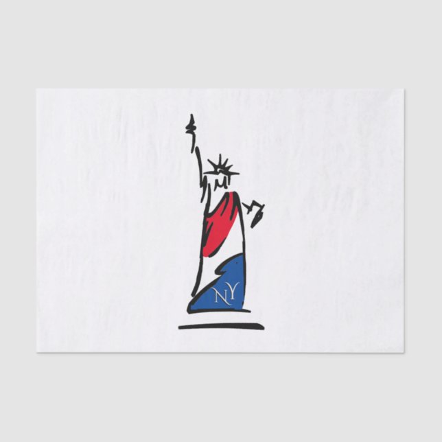 Statue of Liberty NY Red White and Blue Tissue Paper (Front)