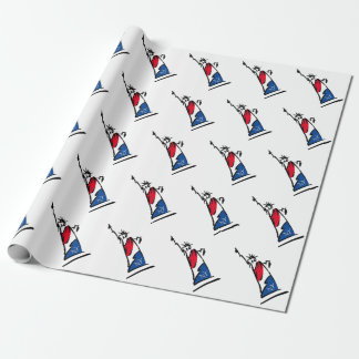 Statue of Liberty NY Red White and Blue Wrapping Paper