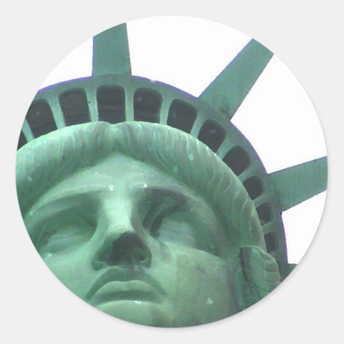 Statue of Liberty Oil Effect Classic Round Sticker