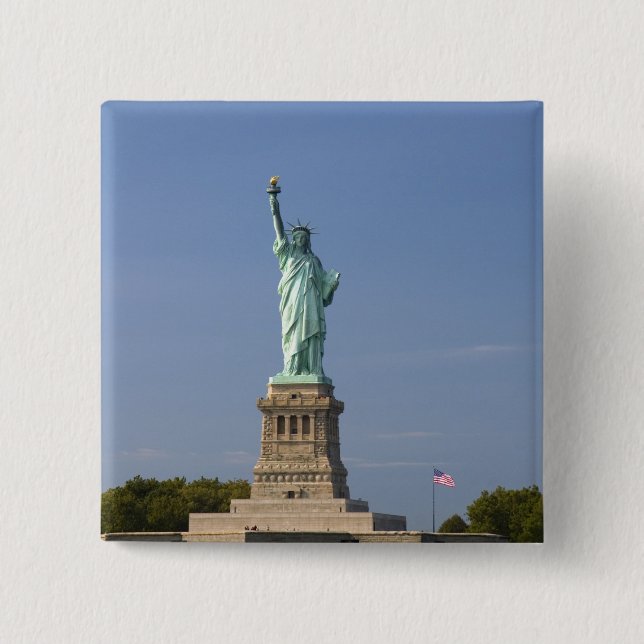Statue of Liberty on Liberty Island in New Button (Front)