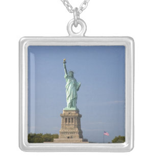 Statue of Liberty on Liberty Island in New Silver Plated Necklace