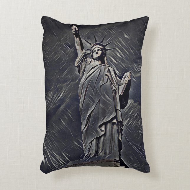 Statue of Liberty painting Accent Pillow (Front(Vertical))