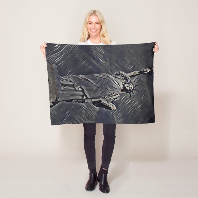 Statue of Liberty painting Fleece Blanket (In Situ)