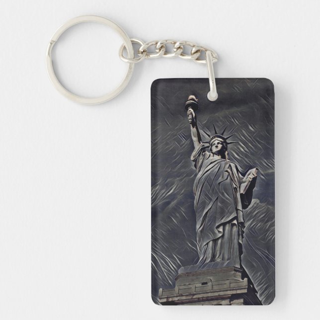 Statue of Liberty painting Keychain (Front)