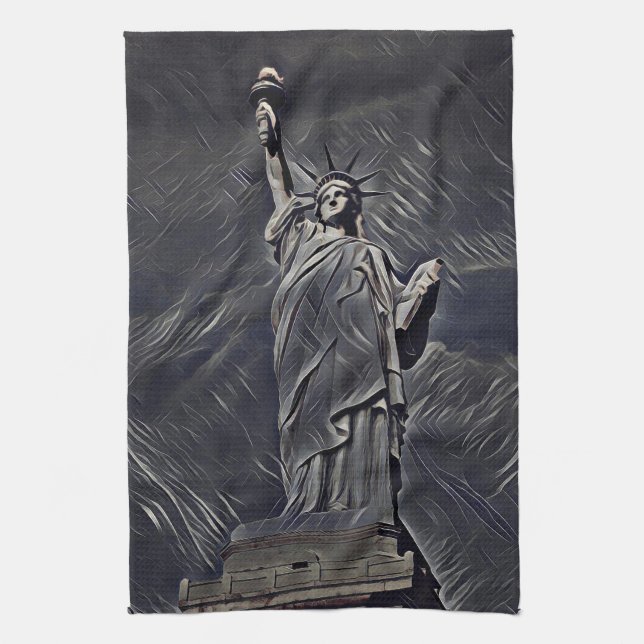 Statue of Liberty painting Kitchen Towel (Vertical)