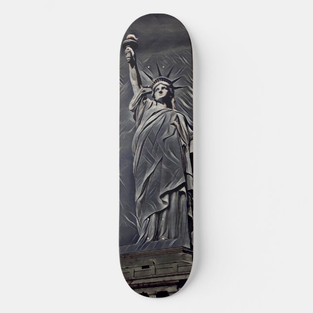 Statue of Liberty painting Skateboard (Front)
