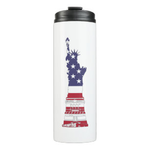 Statue of Liberty Patriotic Flag Thermal Tumbler