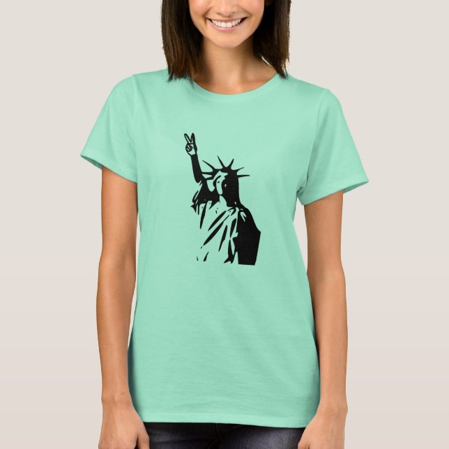 Statue of Liberty Peace Sign T-Shirt (Front)