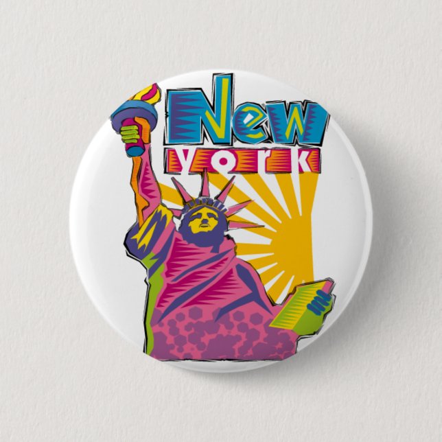 Statue of Liberty Pinback Button (Front)