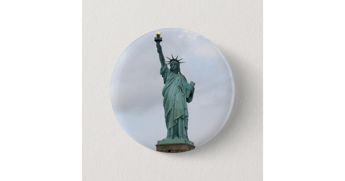 Statue Figure Button Statue of Liberty Pinback Button | Zazzle