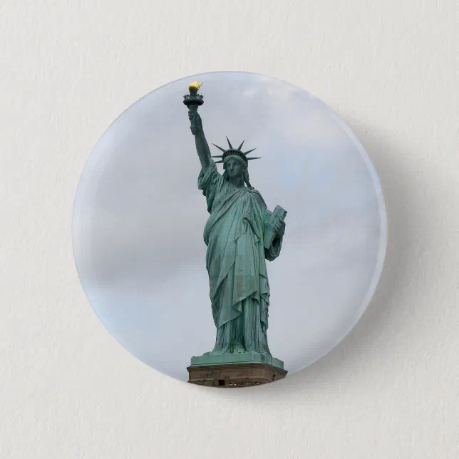 Statue Figure Button Statue of Liberty Pinback Button | Zazzle