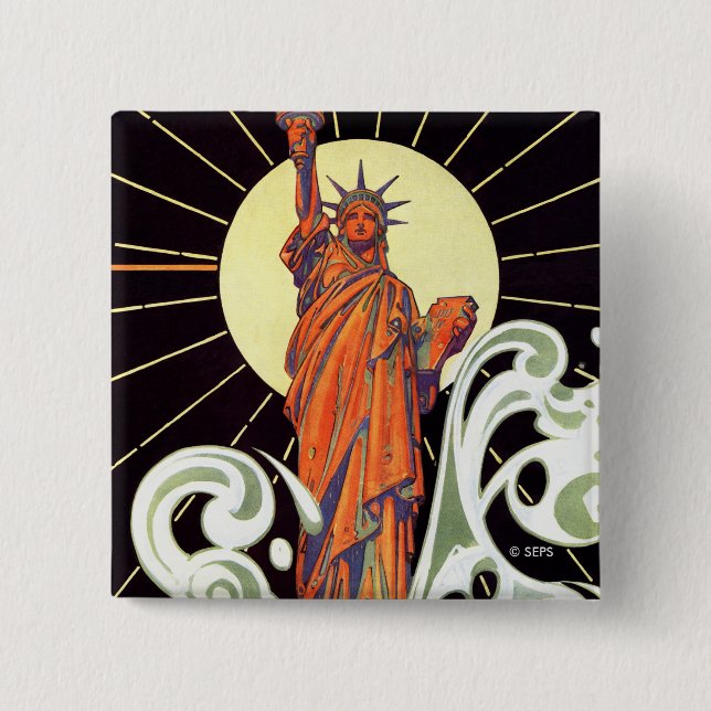 Statue of Liberty Pinback Button (Front)