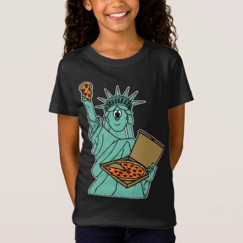 Statue Of Liberty Pizza Independence Day 4th July  T_Shirt