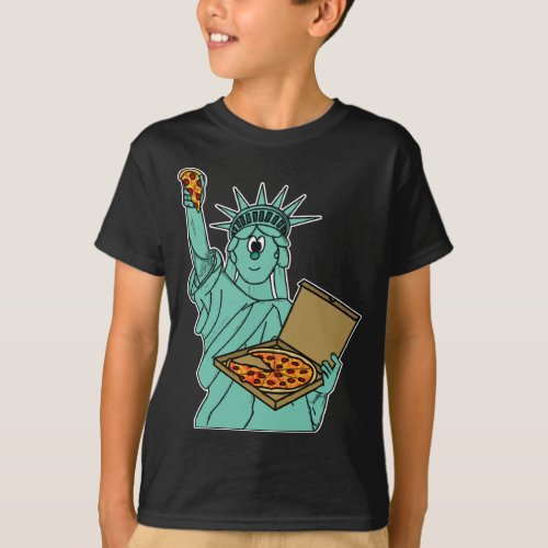 Statue Of Liberty Pizza Independence Day 4th July  T_Shirt
