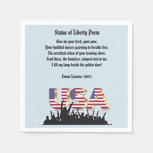 Statue of Liberty Poem, A Nation of Immigrants Napkins (Front)