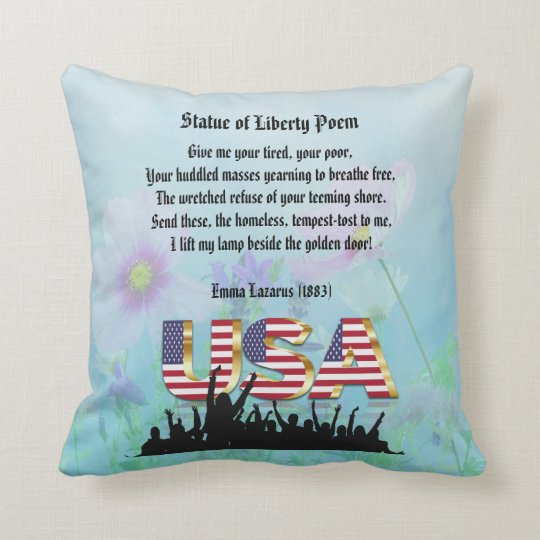 Statue Of Liberty Poem A Nation Of Immigrants Throw Pillow