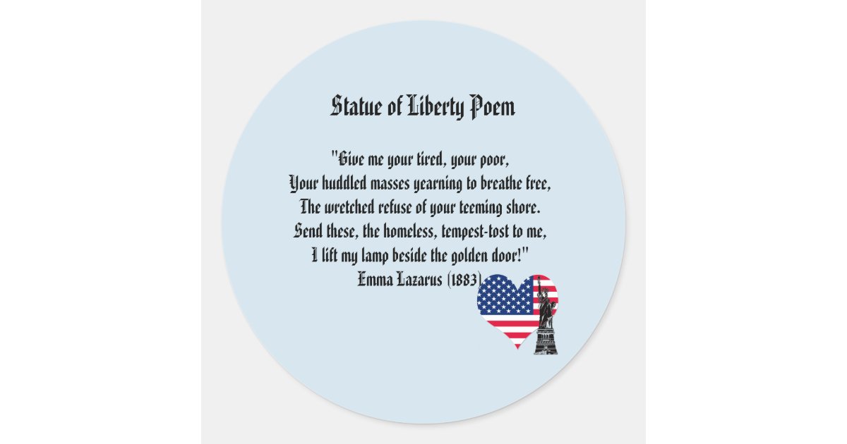 Statue of Liberty Poem Classic Round Sticker