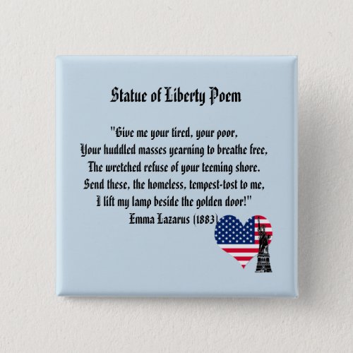 Statue of Liberty Poem Pinback Button